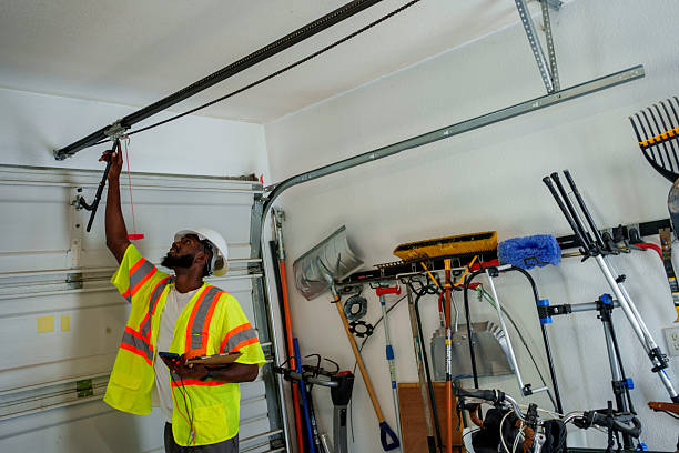 Professional Garage Door Panel Replacement technician working in Sanford, NC